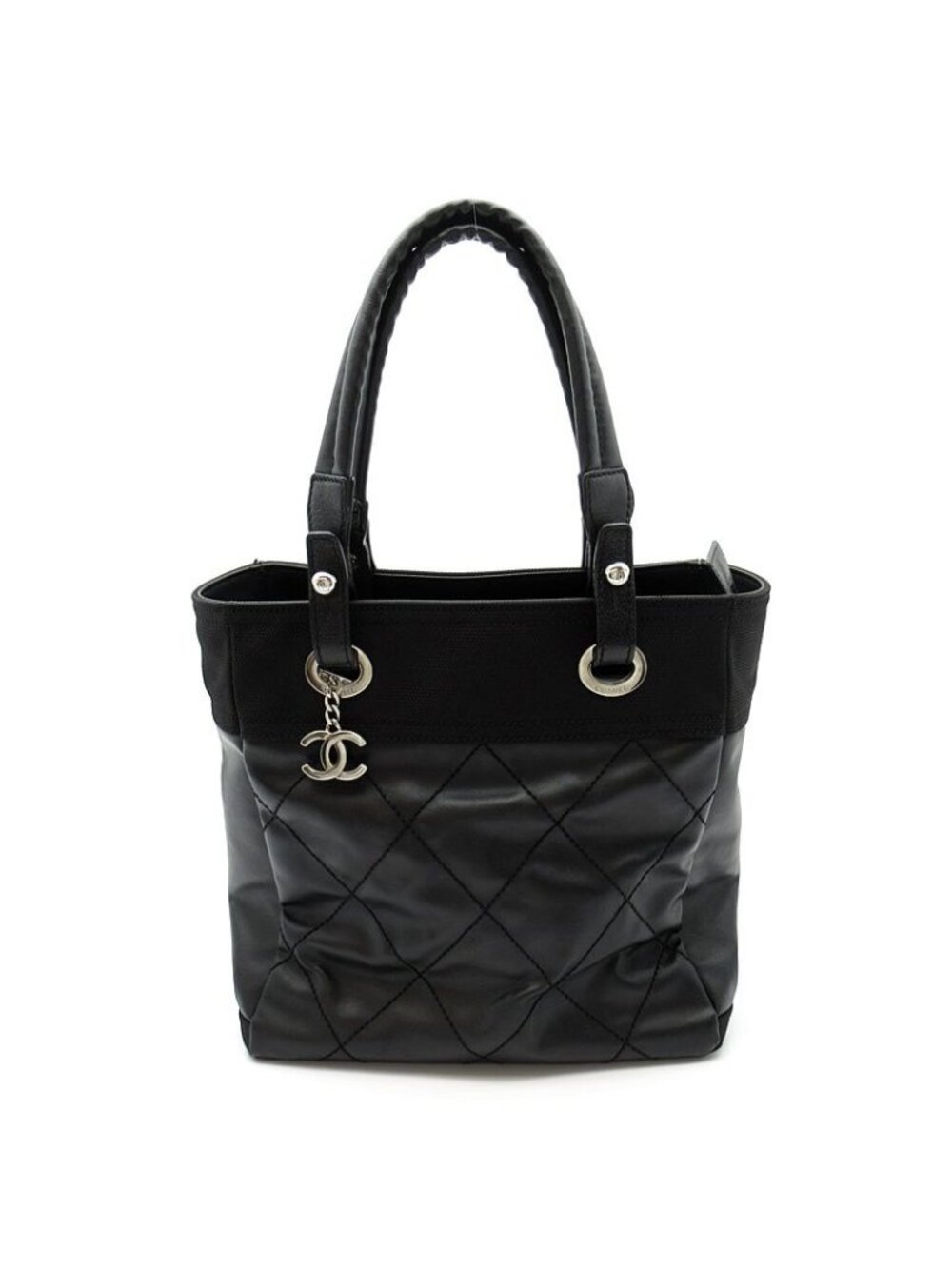 Chanel Paris Biarritz Tote PM Leather Black